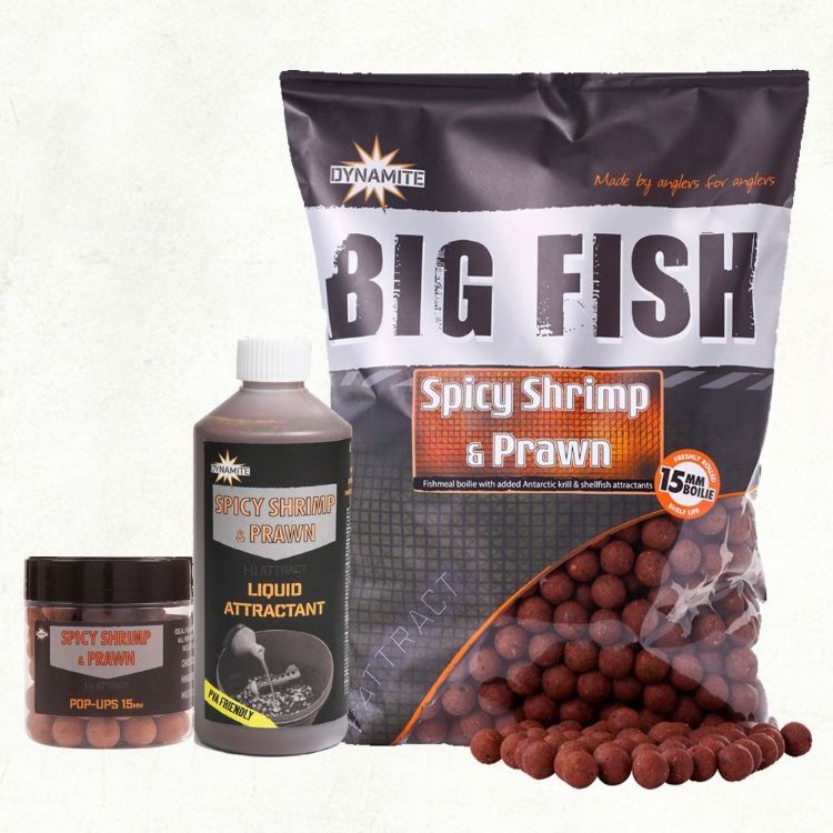 Снимка на Протеинови топчета Dynamite Baits Spicy Shrimp & Prawn - 15mm Boilie x 1.8kg