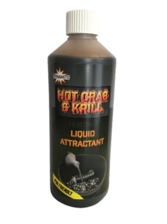 Снимка на Ликуид Атрактант Dynamite Baits Liquid Attractant Hot Crab and Krill 500ml
