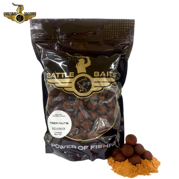 Снимка на Протеинови топчета BATTLE BAITS Fishmeal Tiger Nuts 1kg