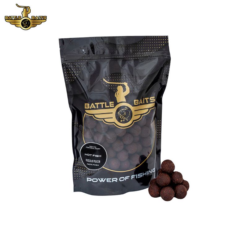 Снимка на Протеинови топчета BATTLE BAITS Hot Fish 1kg