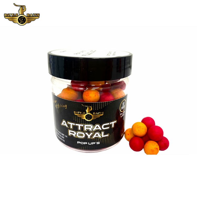 Снимка на Топчета Pop Up BATTLE BAITS Attract Royal Fluo LED 10mm