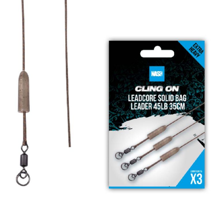 Снимка на Вързани ледкор монтажи NASH CLING-ON LEADCORE SOLID BAG LEADER 0,35м