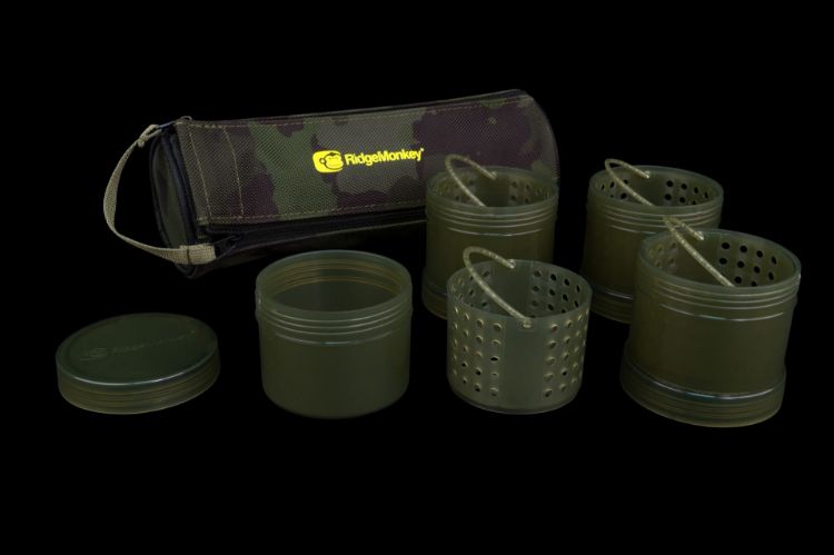 Снимка на комплект бурканчета RidgeMonkey Modular Hook Bait Pots x 4 with Case