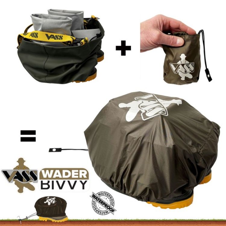 Снимка на Покривало за гащеризон Vass Wader Bivvy Khaki Green (with reflective print) 